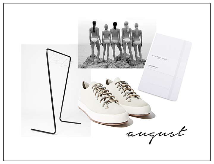 August-list-beach-days-via-CR-Fashion-book-Feit-sneakers-oneline-rack-margiela-notebook-de-smet-dossier