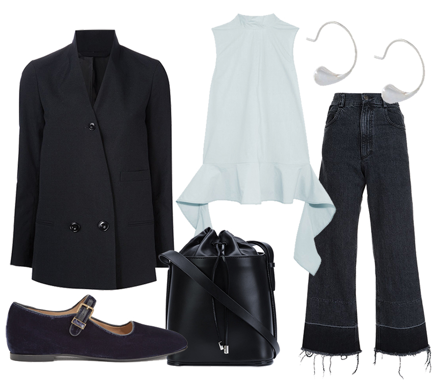 january-sales-the-row-maryjane-velvet-flats-marni-cotton-top-rachel-comey-jeans-3.1-phillip-lim-handbag-lemaire-blazer-wouters-and-hendrix-earrings-minimal-style-de-smet-dossier