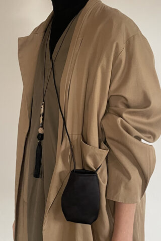 SMALL SAITO SCULPTED BAG | BLACK SATIN