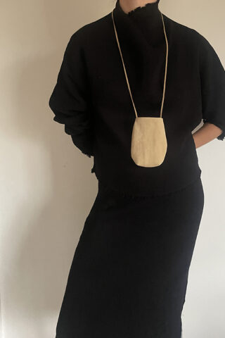 SMALL SAITO SCULPTED SUEDE BAG | SANDSTONE