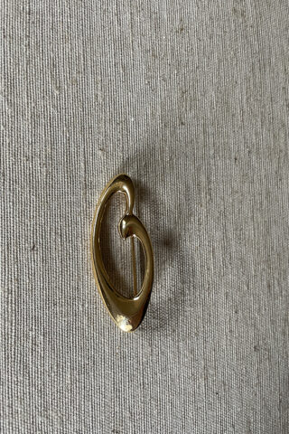 VINTAGE ABSTRACT OVAL PIN | GOLD-TONE