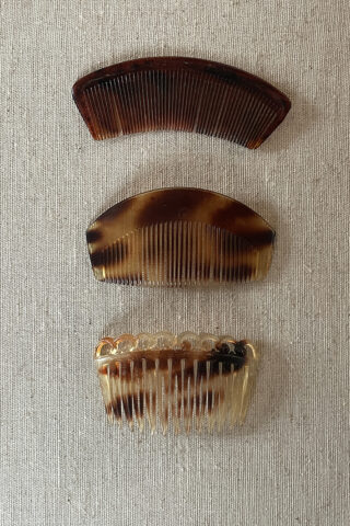 VINTAGE HAIR COMB SET | TORTOISE