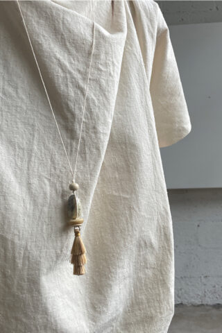 WABI-SABI TASSEL NECKLACE | IVORY MARBLE